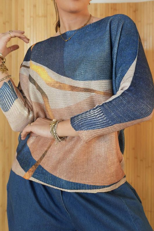 Raven Relaxed Knit Top Riley Navy